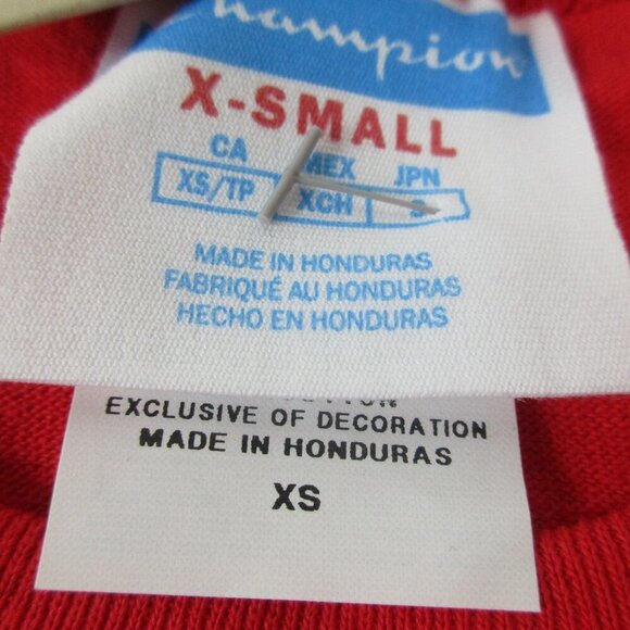 Champion Heritage T-Shirt Women's XS Red Embroidered Logo Short Sleeve Crew Neck - Picture 3 of 9